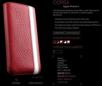 Sena Cases Corsa Red/White per iPhone 4 Sena Cases Corsa Red/White per iPhone 4