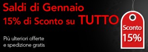 Saldi di Gennaio 2012 da Proporta: 15% di sconto su tutto Saldi di Gennaio 2012 da Proporta: 15% di sconto su tutto